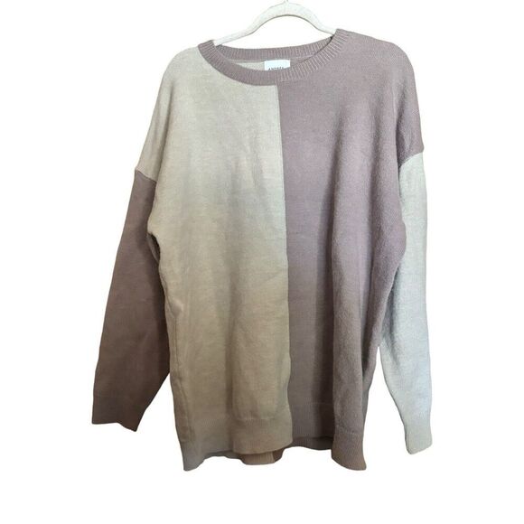 Andree by Unit Sweater Womens 1XL Multicolor Colorblock Pullover Sweatshirt - Picture 1 of 8